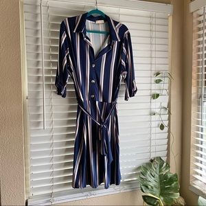Striped collar dress